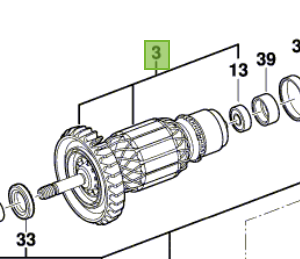 Inducido para esmeril Bosch GWS 24-230 / F000605225