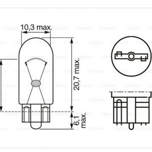 Ampolleta cola de pescado T10 potencia 5W 12V Bosch / 111987302206