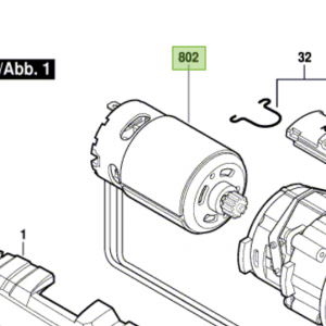 Unidad motor para Inalámbrico Bosch GSR 1800-LI / 2609120395