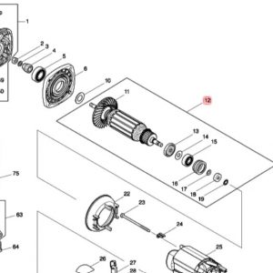 Inducido Makita para esmeril GA4540C / 510510-4